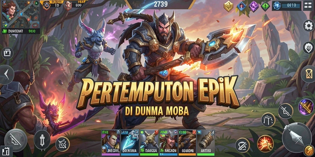 Tampilan pertandingan seru di arena MOBA 2739.