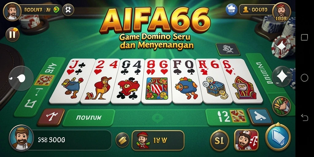 Gameplay AIFA66 menunjukkan momen seru di permainan domino.