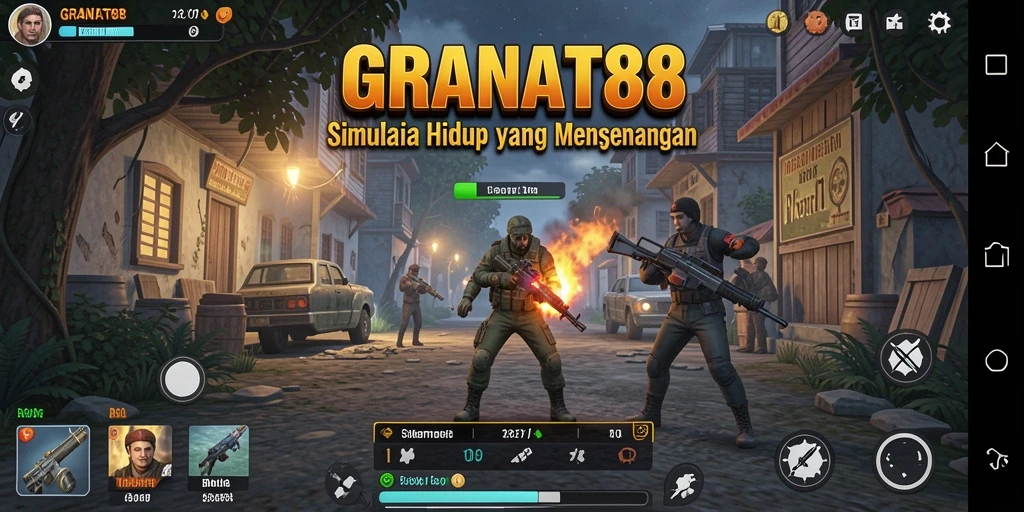 Screenshot gameplay menunjukkan aktivitas mengelola karakter di GRANAT88.