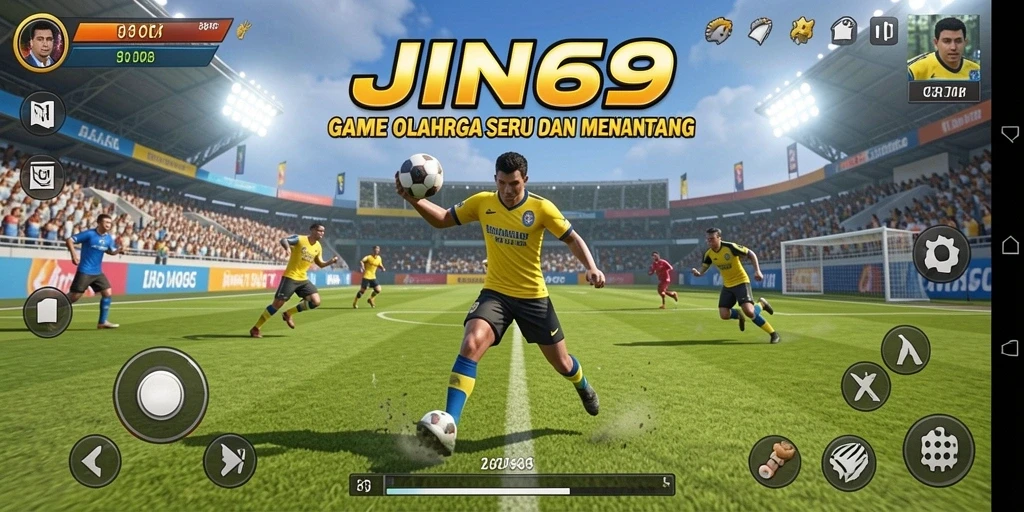 Tampak gameplay menarik dari JIN69 dengan aksi olahraga yang intens.