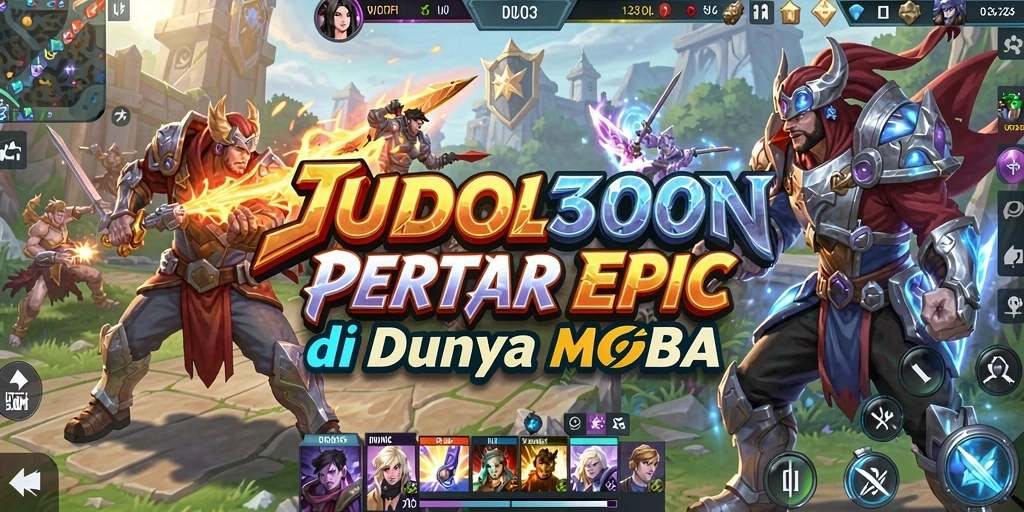 Tampilan seru dari gameplay MOBA di JUDOL303.