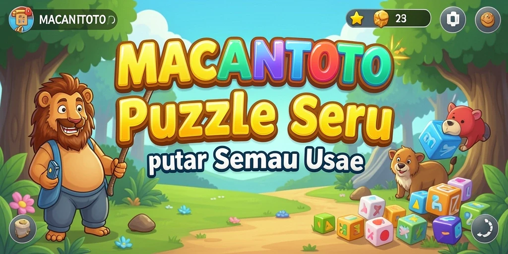 Screenshot utama menampilkan gameplay seru dari MACANTOTO dengan puzzle yang menantang.