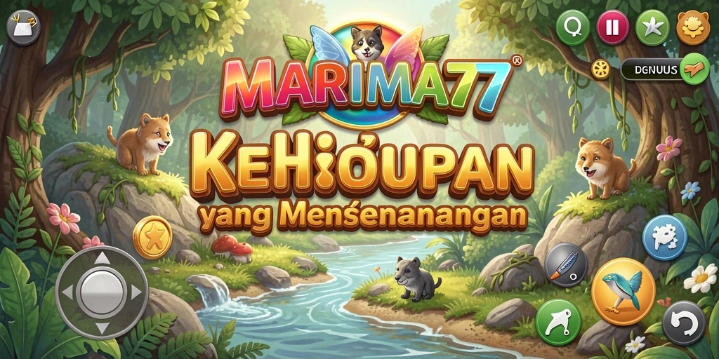 Tampilan gameplay MARIMA77 yang menarik dan penuh warna.