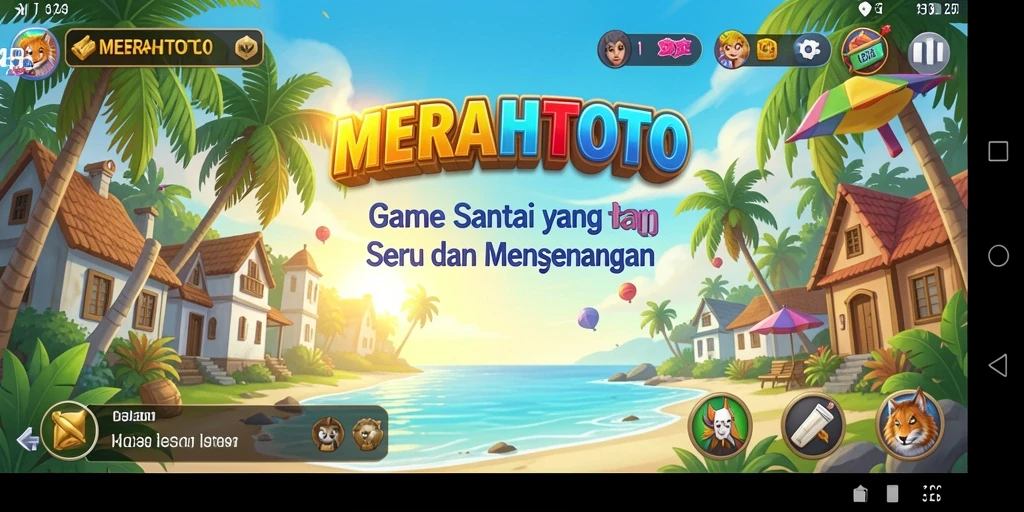 Tampilan gameplay MERAHTOTO yang ceria dan mengasyikkan.