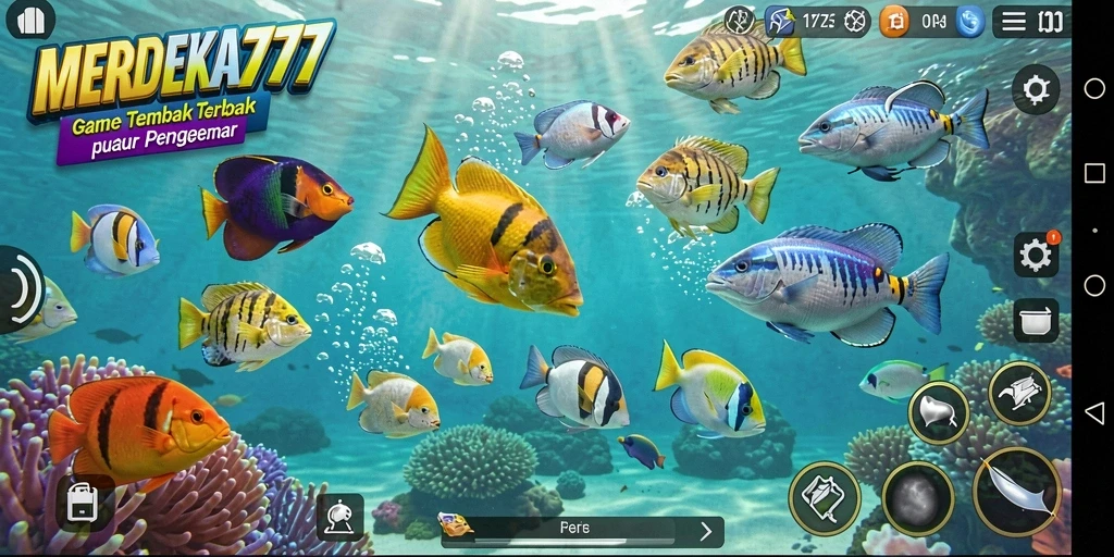 Tampilan gameplay Tembak Ikan di MERDEKA777 yang menakjubkan.