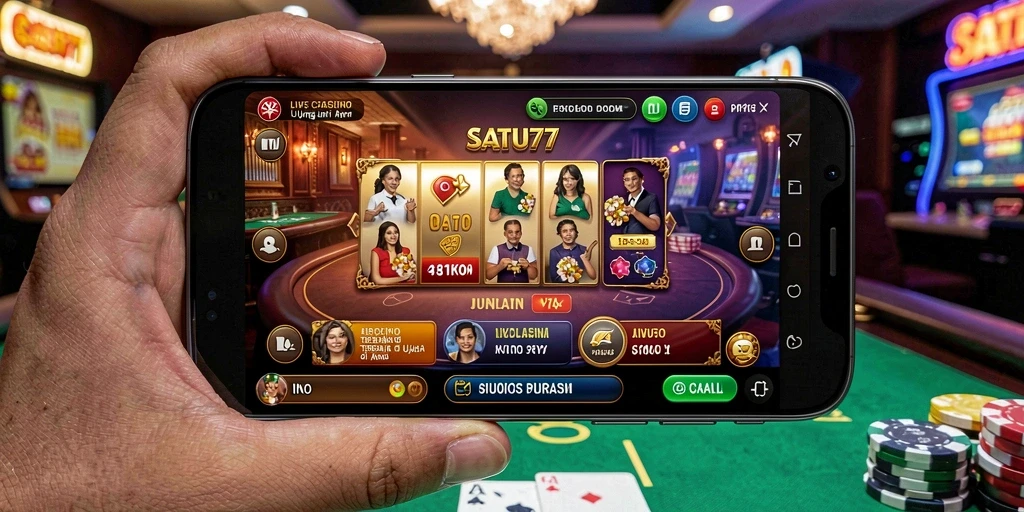 Tampilan antarmuka SATU77 dengan dealer langsung yang profesional.