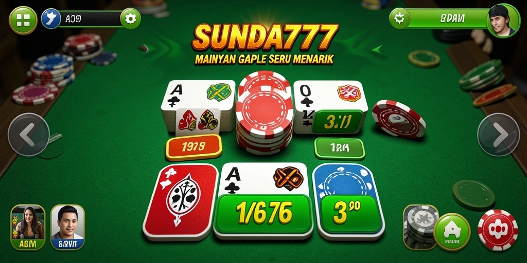 Tampilan gameplay yang menarik di SUNDA777 dengan suasana Gaple.